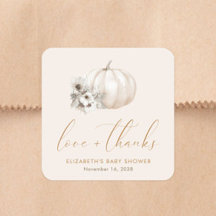 Adesivo Quadrado Chuva de Amor Baby Shower Obrigado