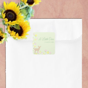 Adesivo Quadrado Chuva de Bebê Floral Corça