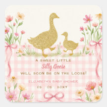 Chuva de Bebê Menina Ganso Bobo Floral Laço Rosa
