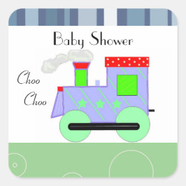 Adesivo Quadrado Chuva de Bençãos Baby Shower Trem