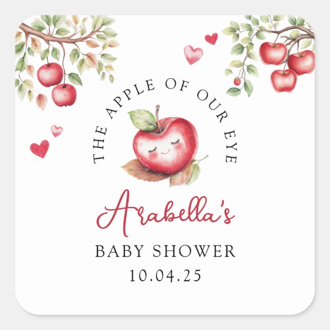 Adesivo Quadrado Chuva de Bênçãos para o Bebê (Frente)