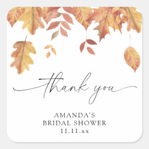 Adesivo Quadrado Chuva de folhas no chá de noiva