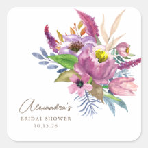 Chuva de Noiva Floral Minimalista Jardim Roxo Pers
