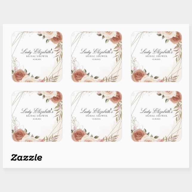 Adesivo Quadrado Chuva de Noiva Purple Florals Bridgerton Orçamento (Folha)