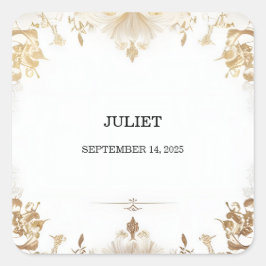 Adesivo Quadrado Chuva de Noiva Simples Formal Clássico Branco