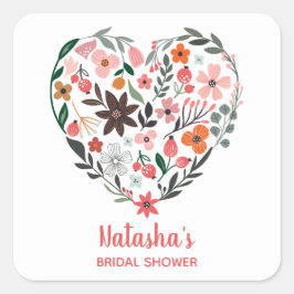Adesivo Quadrado Chuva de Presentes | Flores Românticas e Caprichos