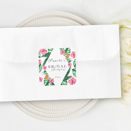 Adesivo Quadrado Chuva Tropical de Água Geométrica para Noiva 