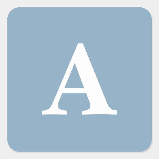 Adesivo Quadrado Chuve Branco Monogramas Simples Chá de Noiva (Frente)