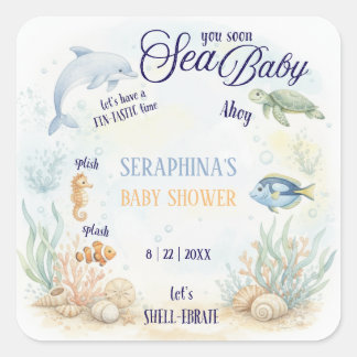 Adesivo Quadrado Chuvem de Amor Baby Shower