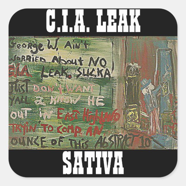 ADESIVO QUADRADO CIA LEAK SATIVA (Frente)