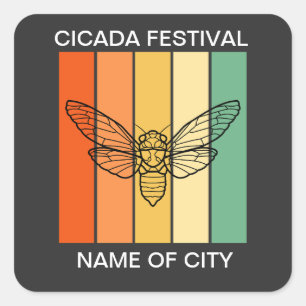 Adesivo Quadrado Cicada Festival 2024 Personalizado