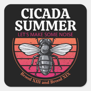 Adesivo Quadrado Cicada Summer Melhor Presente para Entusiasta de B