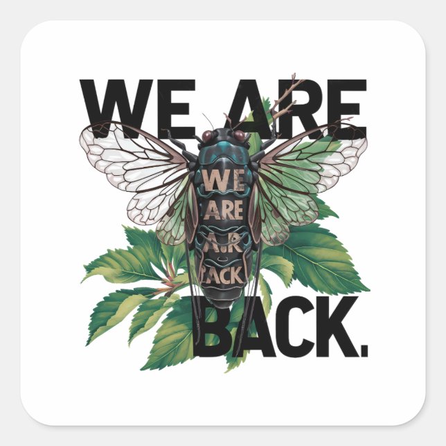 Adesivo Quadrado cicada-tshirt-design (Frente)