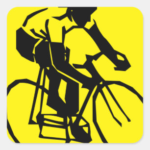 Adesivo Quadrado Ciclismo Amarelo