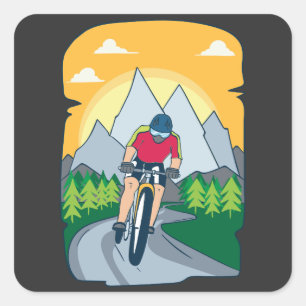 Adesivo Quadrado Ciclismo Engraçado