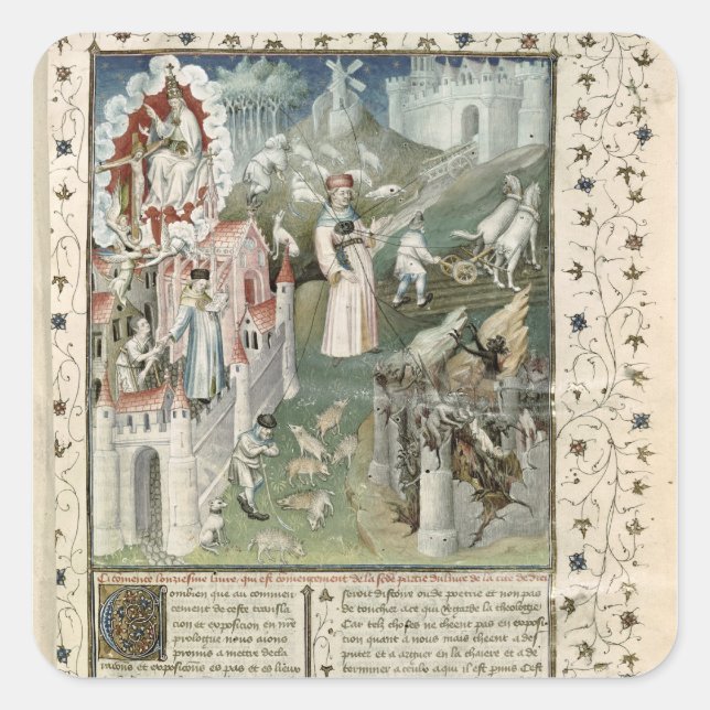 Adesivo Quadrado Cidade de Deus, Cidade de Caen e Cidade de (Frente)