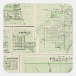 Adesivo Quadrado Cidade de Franklin, Johnson Co com Shelbyville