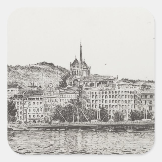 Adesivo Quadrado Cidade de Genebra 2011 (Frente)