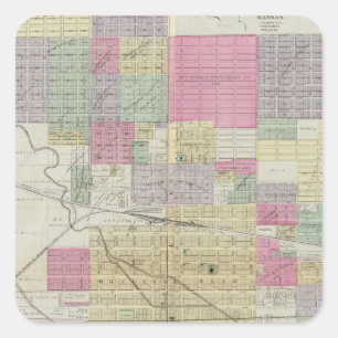Adesivo Quadrado Cidade de Hutchinson, Condado de Reno, Kansas