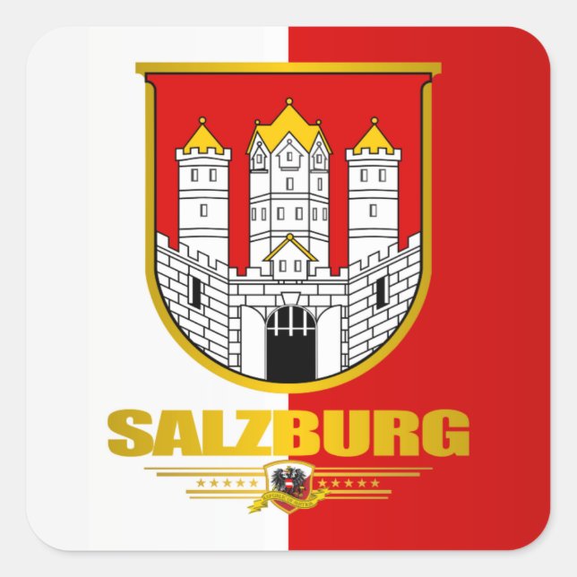 Adesivo Quadrado Cidade de Salzburgo (Frente)