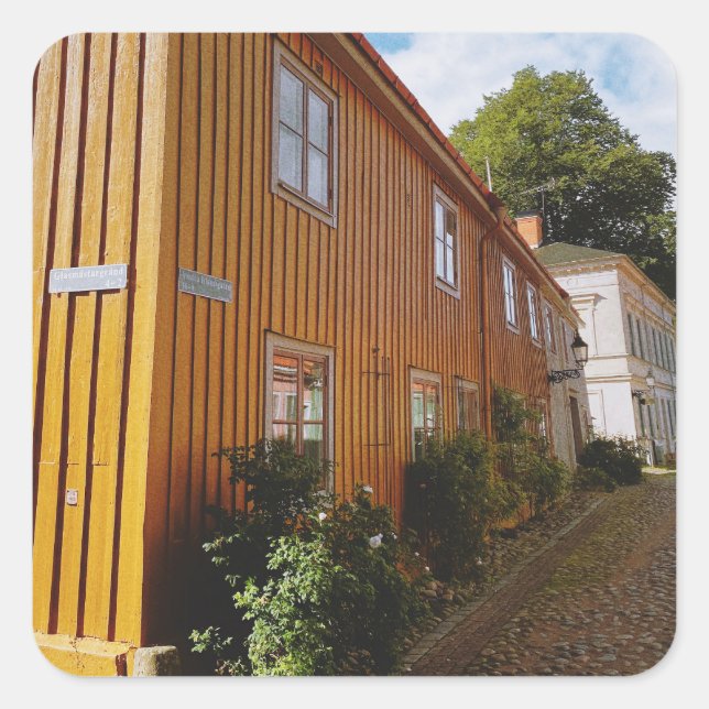 Adesivo Quadrado Cidade de Wooden de Nora (Frente)