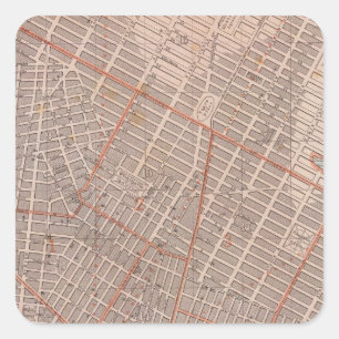Adesivo Quadrado Cidade do mapa do atlas de NY