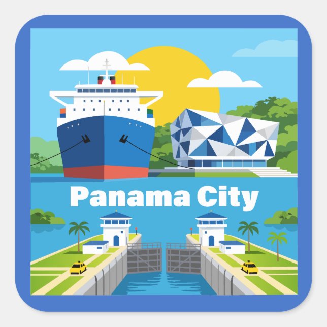 Adesivo Quadrado Cidade do Panamá Panamá (Frente)