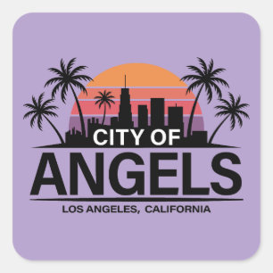 Adesivo Quadrado Cidade dos Anjos, Los Angeles, Califórnia