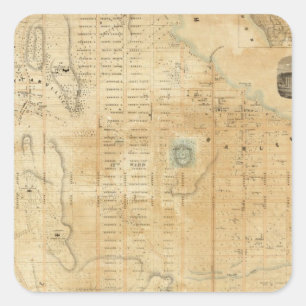 Adesivo Quadrado Cidade e condado de New York ao norte da 50th rua