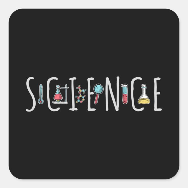 Adesivo Quadrado Ciência (Frente)