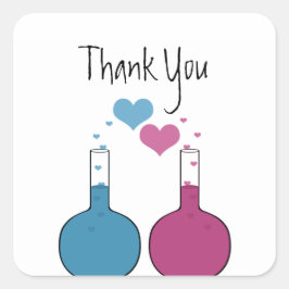 Adesivo Quadrado Ciência do Amor, Obrigado, Stickers