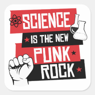 ADESIVO QUADRADO CIÊNCIA É A NOVA ROCHA DE PUNK