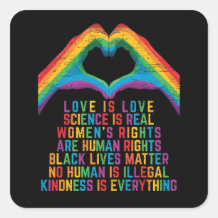 Adesivo Quadrado ciência é real - Vidas Negras Matter Square Sticke