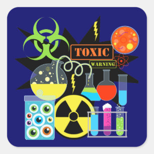 Adesivo Quadrado Cientista louco