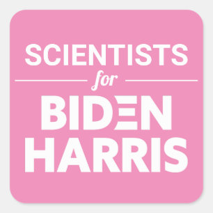 Adesivo Quadrado Cientistas do Biden Harris - Texto Personalizado R
