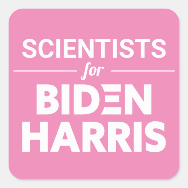Adesivo Quadrado Cientistas do Biden Harris - Texto Personalizado R (Frente)