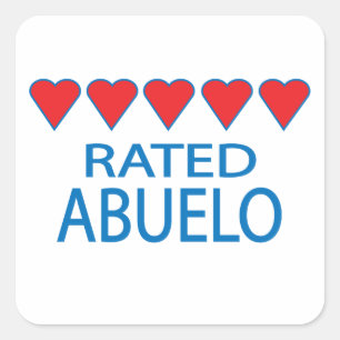 Adesivo Quadrado Cinco Corações Abuelo