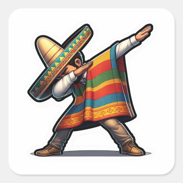 Adesivo Quadrado Cinco de Mayo Man (Frente)