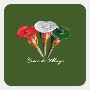 Adesivo Quadrado Cinco de Mayo, mexicano da festa