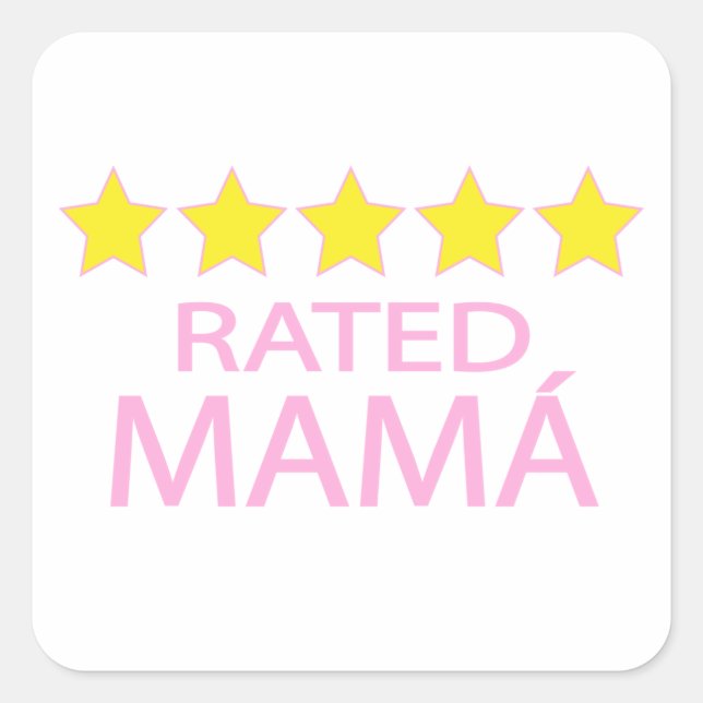 Adesivo Quadrado Cinco estrelas Mamá (Frente)
