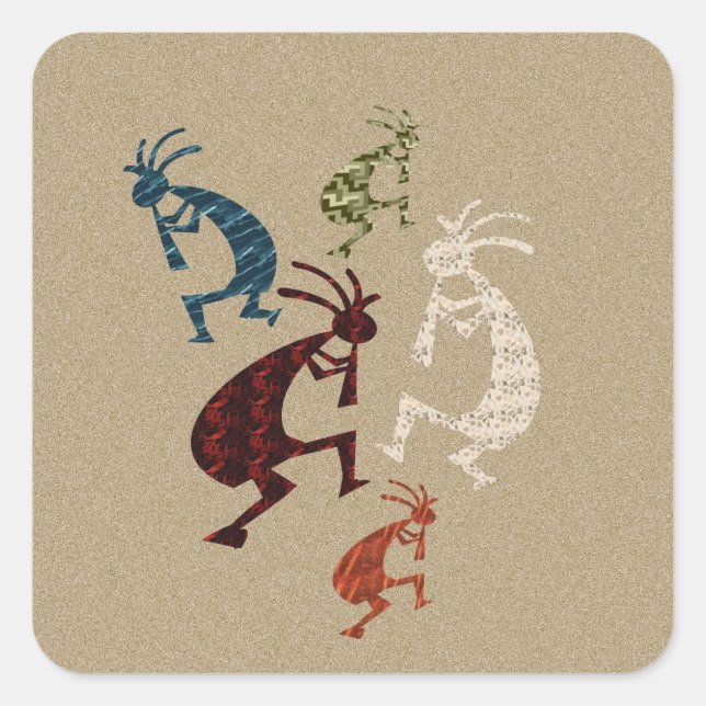Adesivo Quadrado Cinco Kokopelli (Frente)