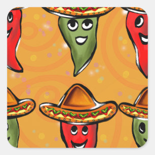 Adesivo Quadrado Cinco Peppers de Mayo