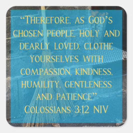 Adesivo Quadrado Cinderella Colossians 3:12 Stickers