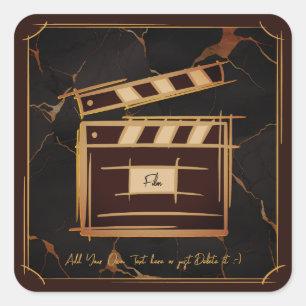 Adesivo Quadrado Cineasta, produtor de filmes, diretor, ator.