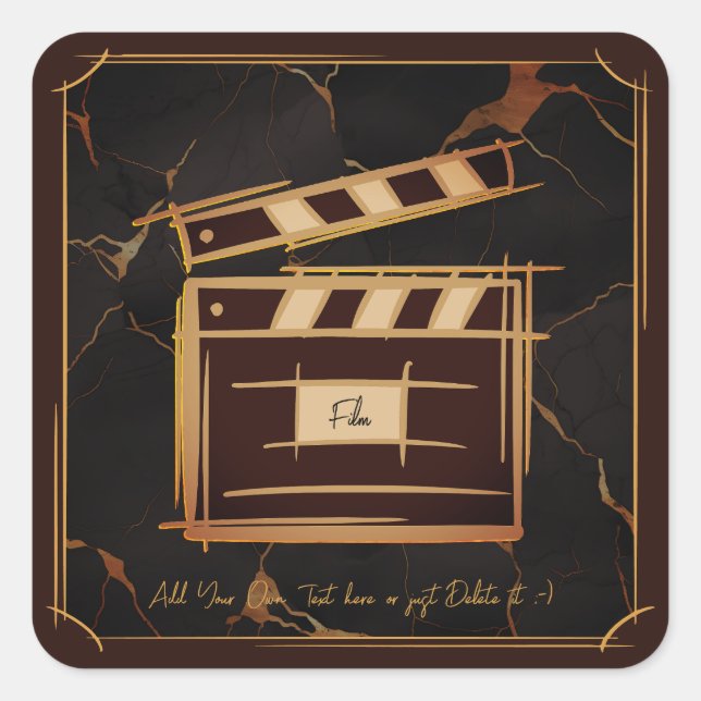 Adesivo Quadrado Cineasta, produtor de filmes, diretor, ator. (Frente)