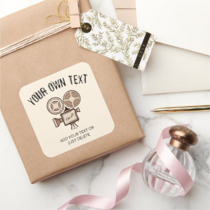 Adesivo Quadrado Cineasta, produtor de filmes, diretor, ator.