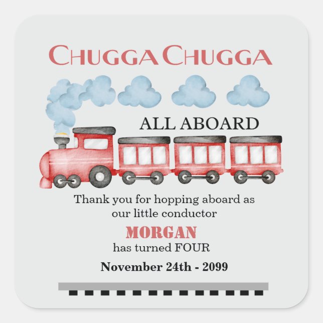 Adesivo Quadrado Cinto-d-água Cinto Vermelho Qualquer Idade Anivers (Frente)