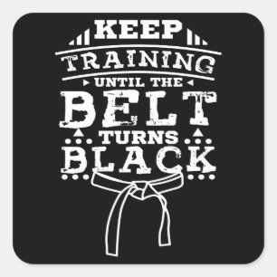 Adesivo Quadrado Cinturão Negro de Artes Marciais