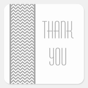 Adesivo Quadrado Cinza Chevron Border Obrigado Stickers
