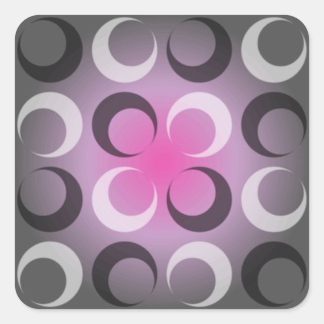 Adesivo Quadrado Cinza Damask e rosa (Frente)